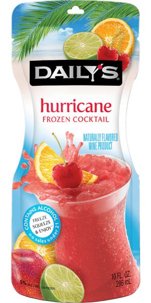 Daily's Hurricane Frozen Ready to Drink Cocktail Single Pouch, 10